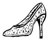 A drawing of a mona glitter pump from j crew