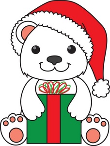 santa bear with gift