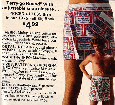 Mens' Terry-go-Round from Sears catalog from 1976.