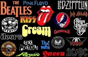 Classic Rock band logos.
